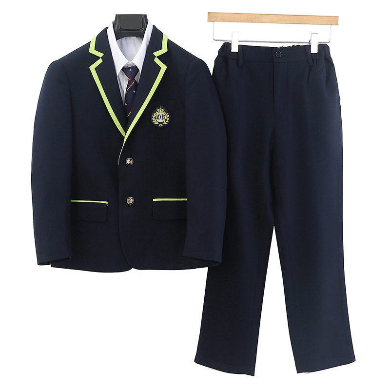 西装班服小学生校服男女女童三件套装春秋秋冬季校服