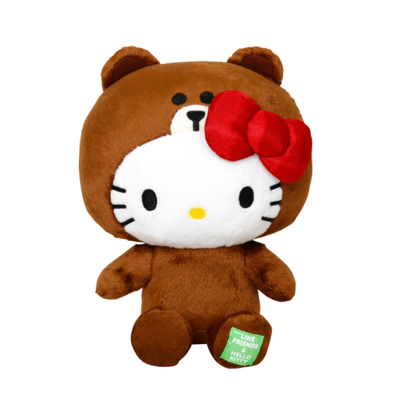 日本采购line friends x hellokitty布朗熊毛绒公仔玩偶钥匙挂件