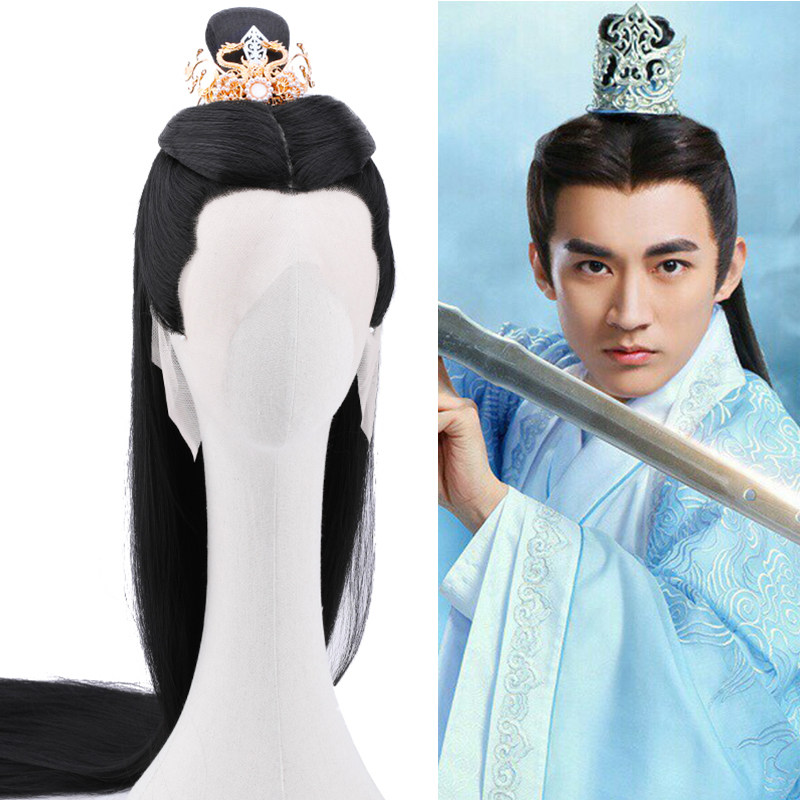 假发发套古风男整顶长发手钩古装影视千古玦尘整顶假发