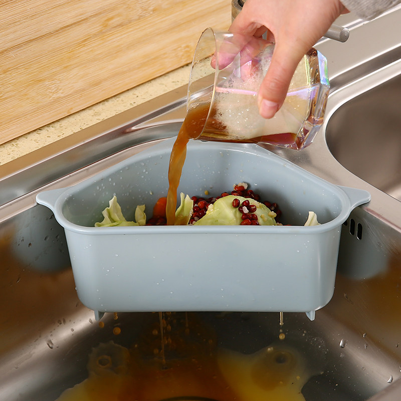 厨房用品水槽三角沥水篮洗菜池滤水挂篮收纳沥水篮