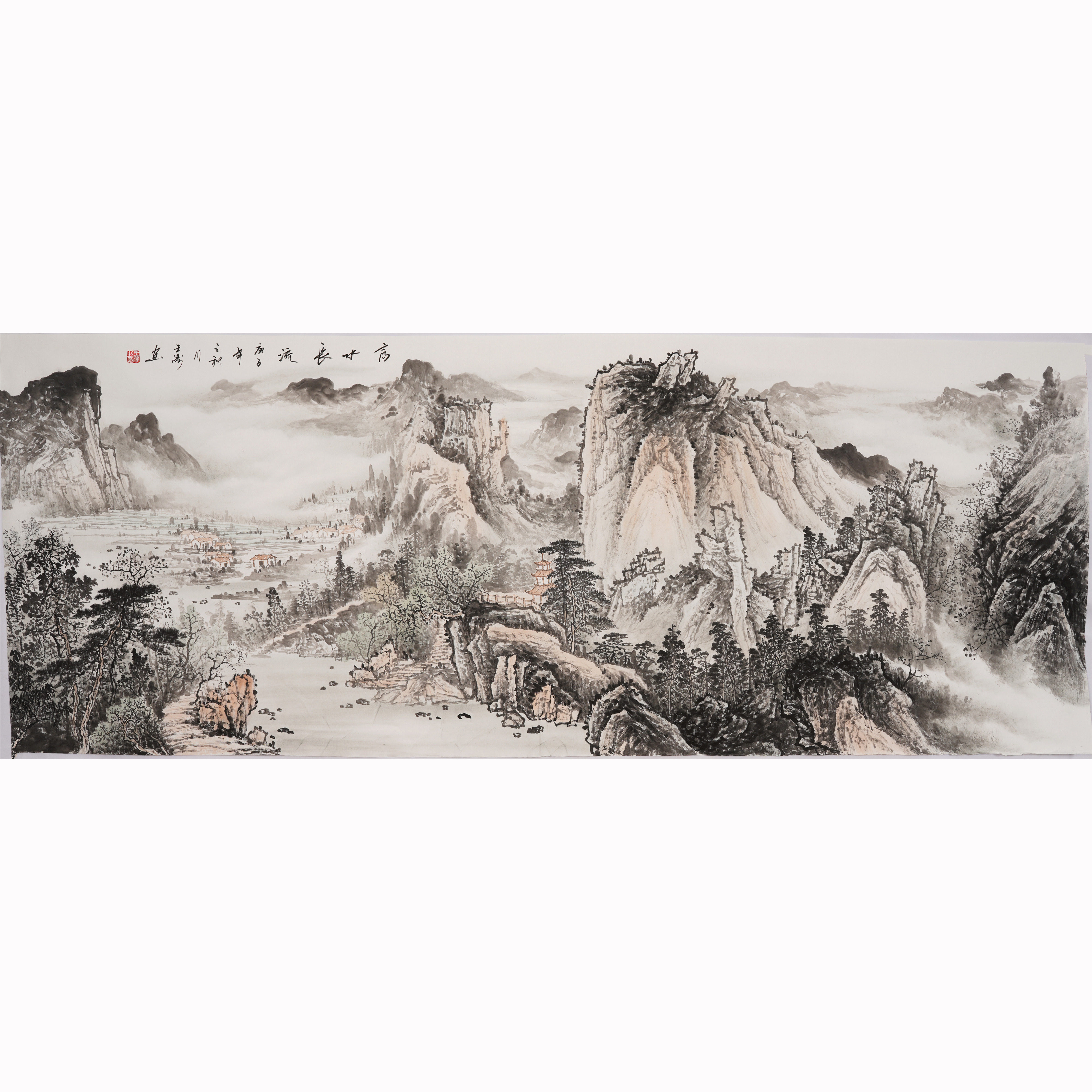 客厅王涛国画风景手绘装饰画办公室中式山水画水墨国画
