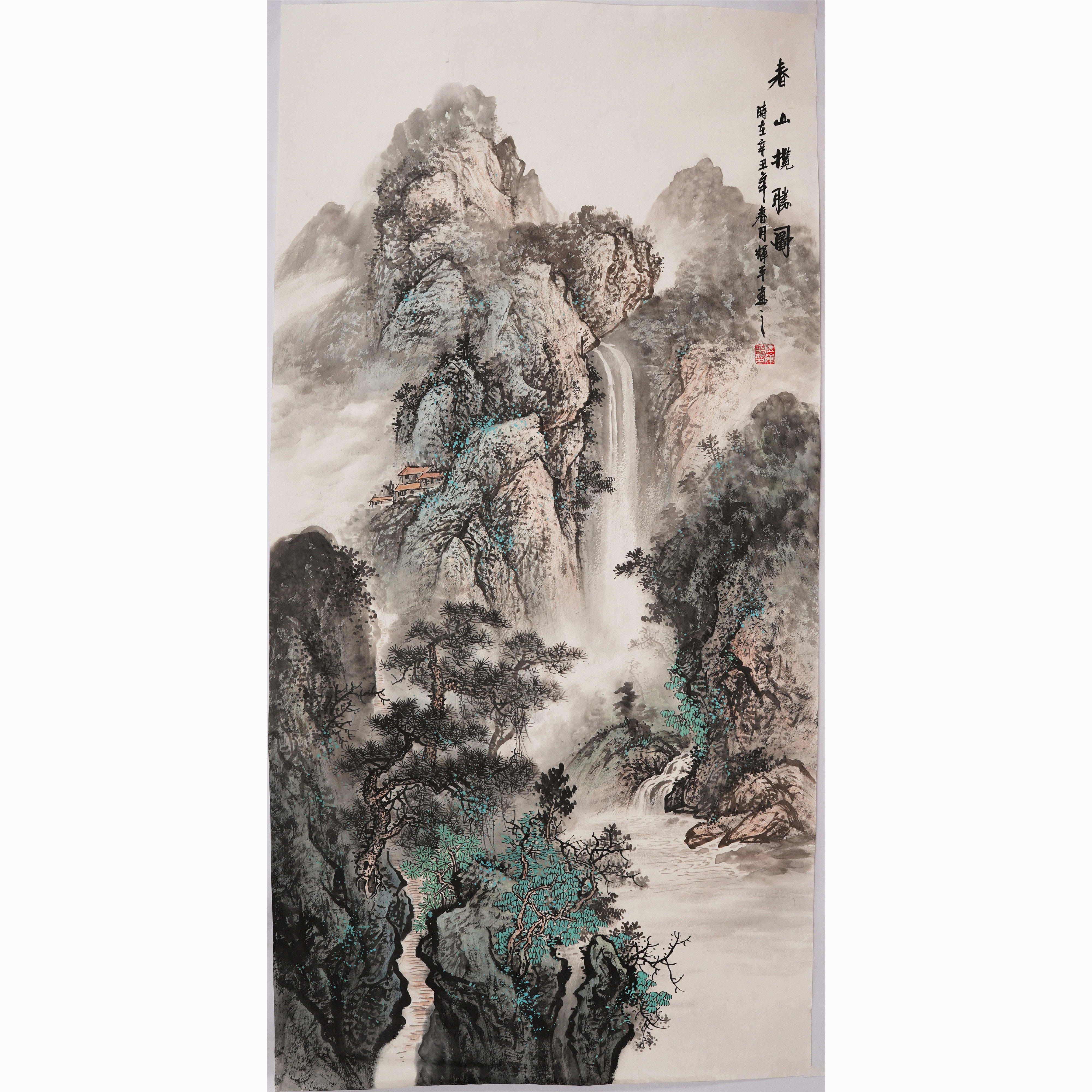 手绘国画大气简约装饰画走廊客厅山水画玄关中式国画