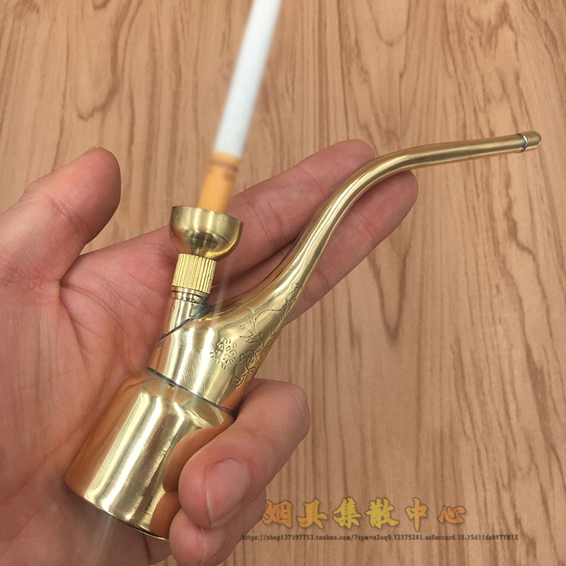 纯铜烟斗过滤便携水烟袋卷烟弹烟烟袋锅双老式烟斗