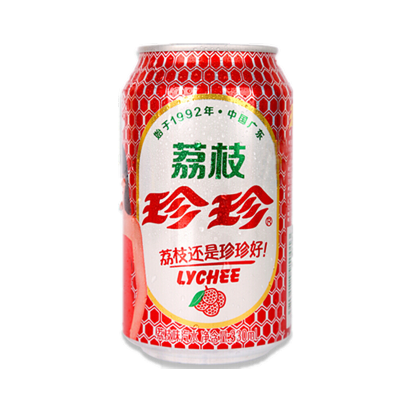 11月珍珍荔枝饮料整箱330mlx24罐8090后怀旧果味碳酸汽水包邮