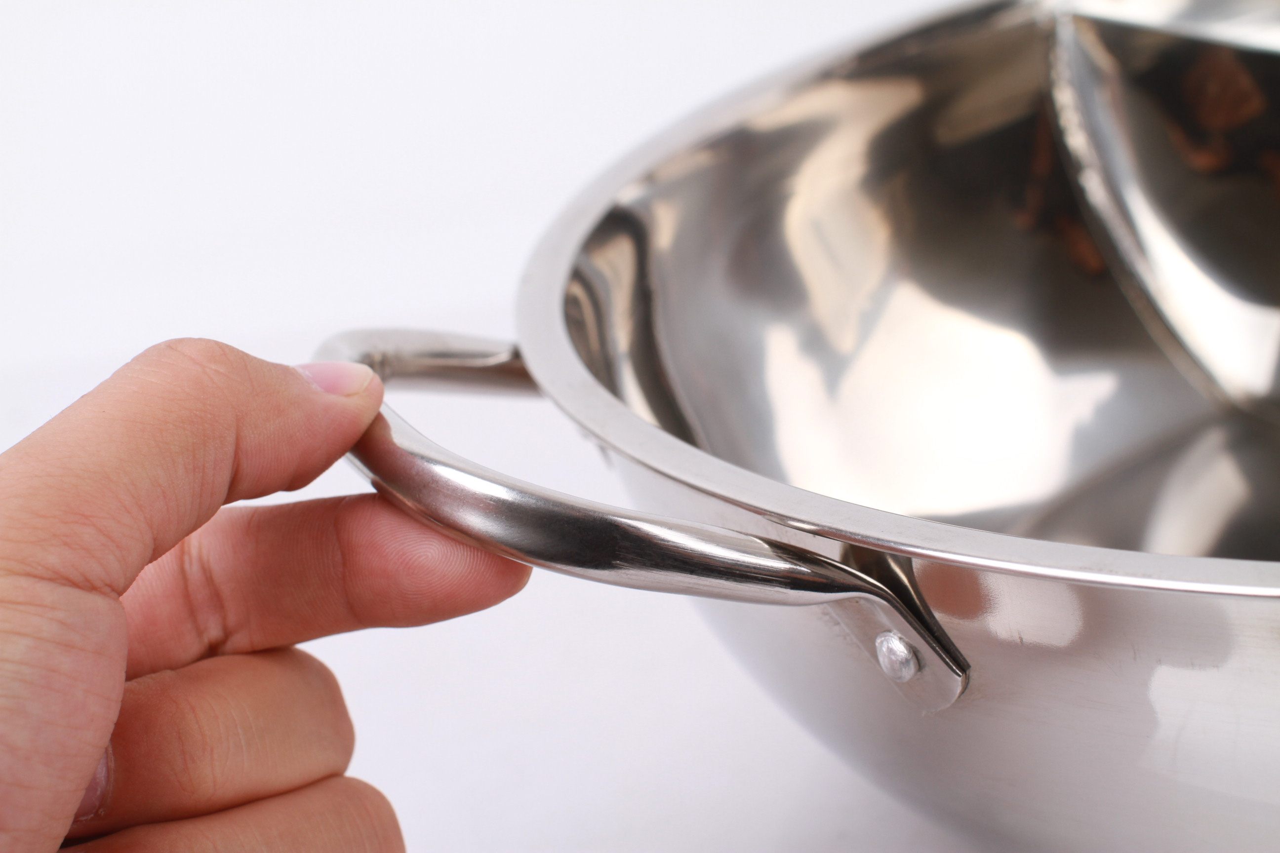 帮太太火锅 鸳鸯火锅 不锈钢火锅 火锅盆 加厚型 送汤勺漏勺