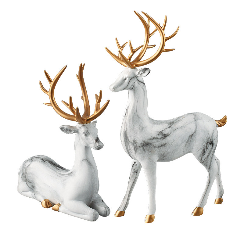 北欧福鹿家居装饰品摆件创意客厅酒柜玄关工艺礼品摆设新结婚礼物