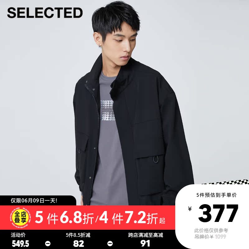 SELECTED思莱德秋新款潮流落肩运动风夹克外套男S|421321011