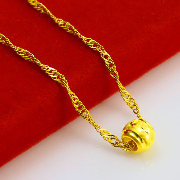 正品黄金项链吊坠999足金坠子男女转运珠子纯金真金子首饰送礼物