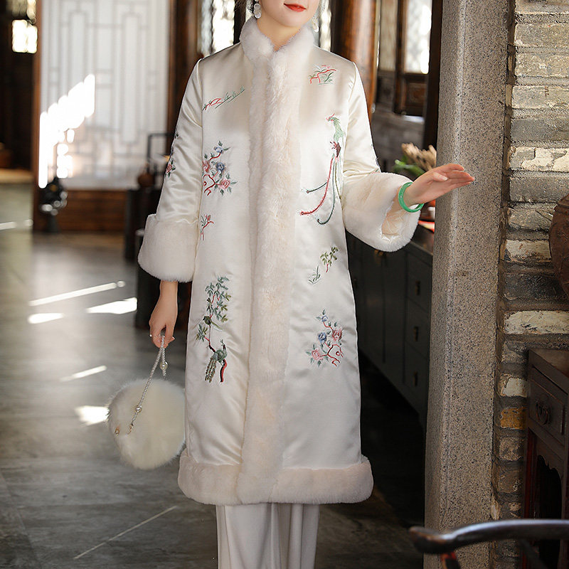 唐装棉服女年轻长款中国风冬季加厚大牌气质高端夹棉大衣中式外套