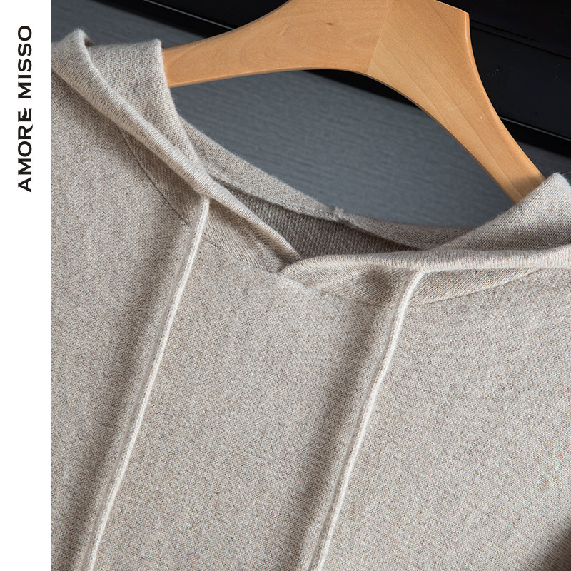 amoremisso米梭男款羊绒衫减龄连纯色长袖套头休闲毛衣针织衫