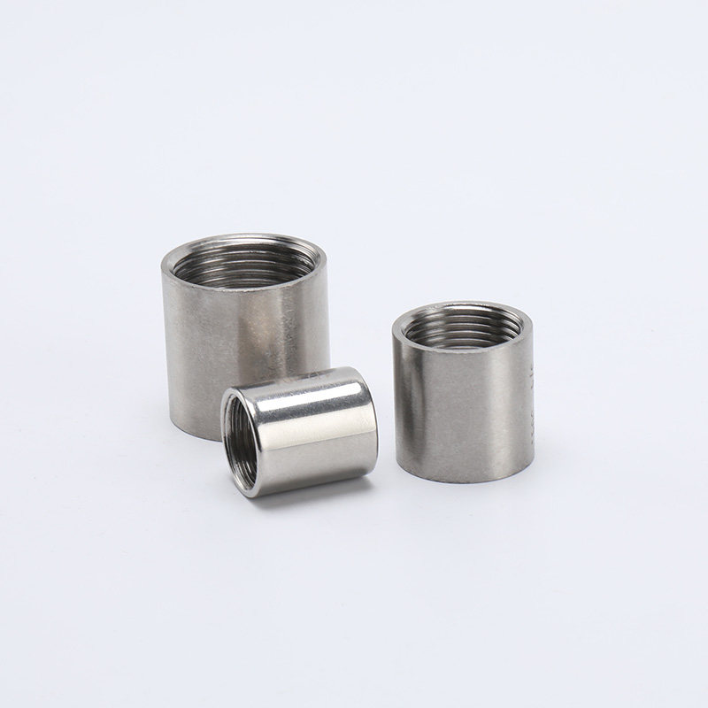 不锈钢双内丝管直接直通无缝双头螺纹焊接水管接头