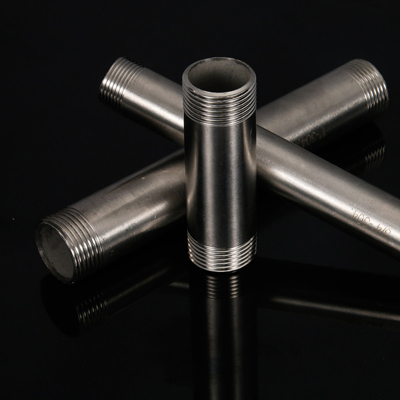 304不锈钢4分dn15双外丝管件延长管加长对丝加厚水管钢管接头家用