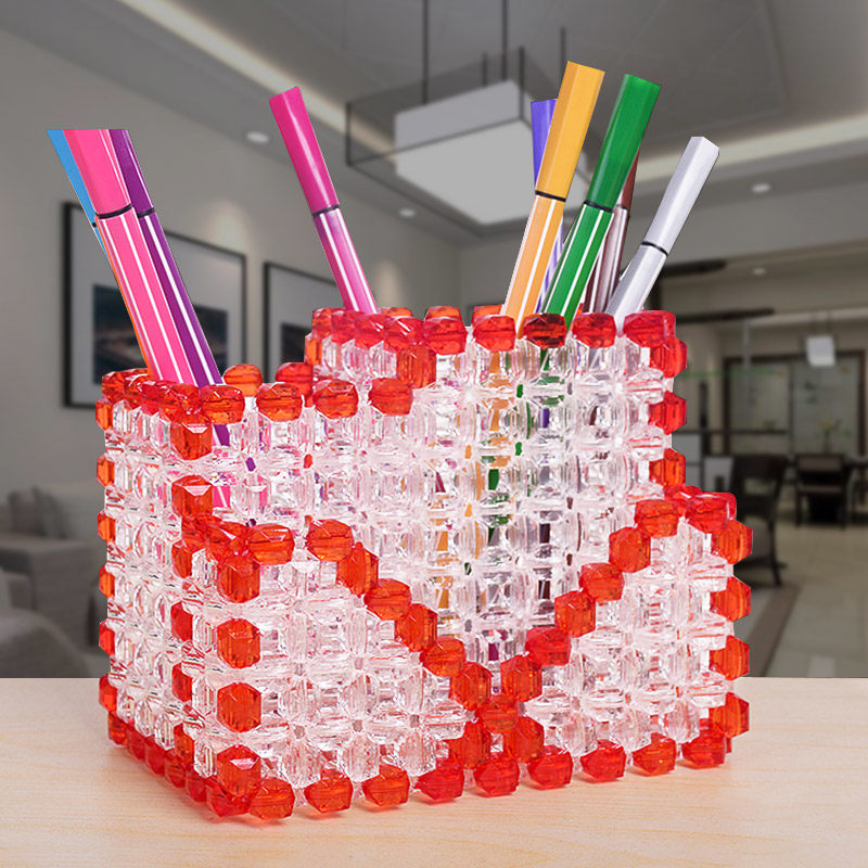 手工串珠笔筒材料包珠子diy编织品家居摆件儿童用品饰品制作