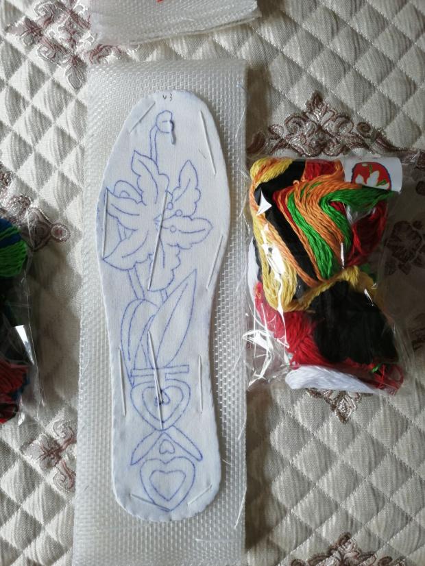 鞋垫纯棉棉布手工割绒缝制半成品加厚全套鞋垫
