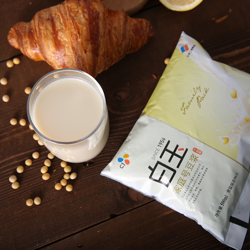 白玉添加早餐营养家庭蔗糖豆浆大豆转基因5袋豆浆