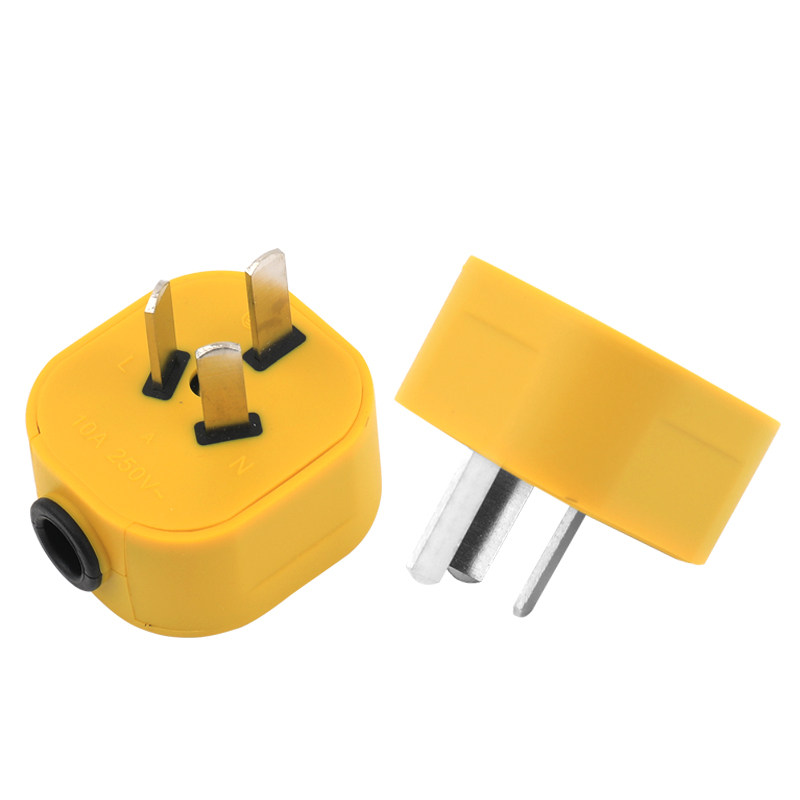 插头防摔三极极电源工业三脚纯铜加厚10a4500w三扁插头