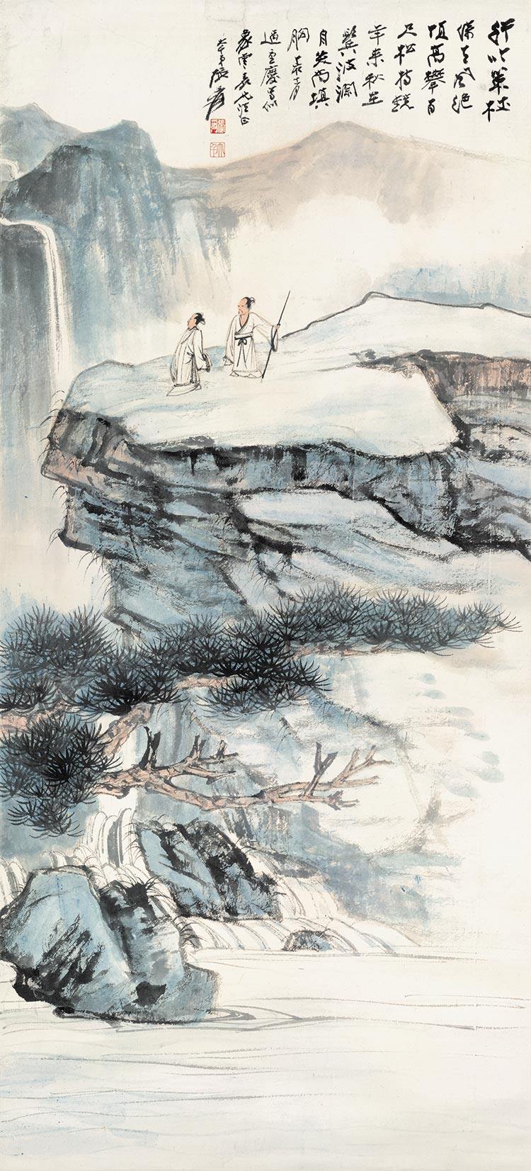 张大山水中式新中式水墨画名画国画张大千复制微喷国画