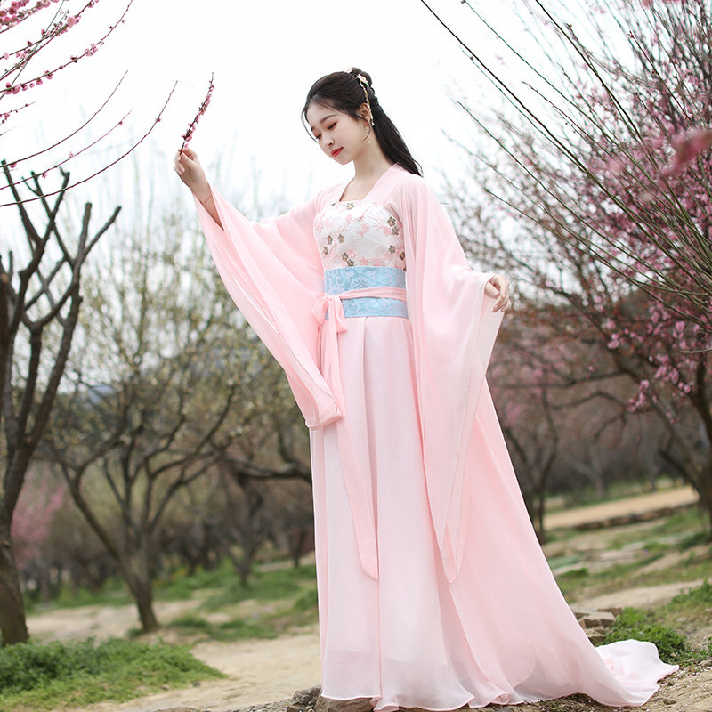 古装女汉服襦裙仙女清新淡雅仙气古风改良古年会典演出服抹胸大袖