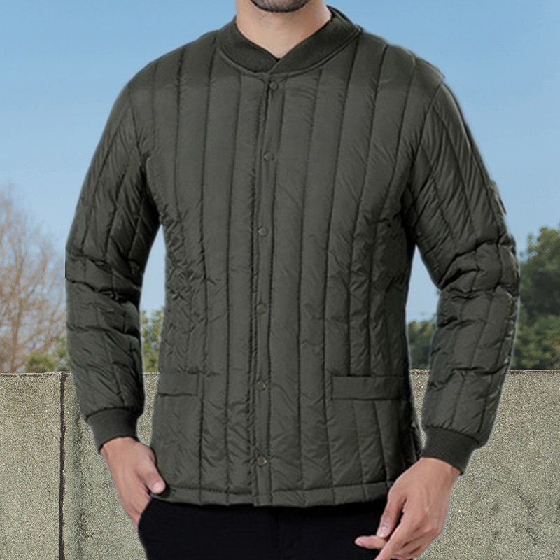 中老年羽绒棉衣男冬老人轻薄短款小棉袄爷爷内穿棉衣