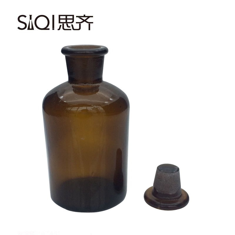 1000ml棕色细口瓶 磨砂玻璃塞 密封玻璃瓶 试剂瓶 化学实验器材