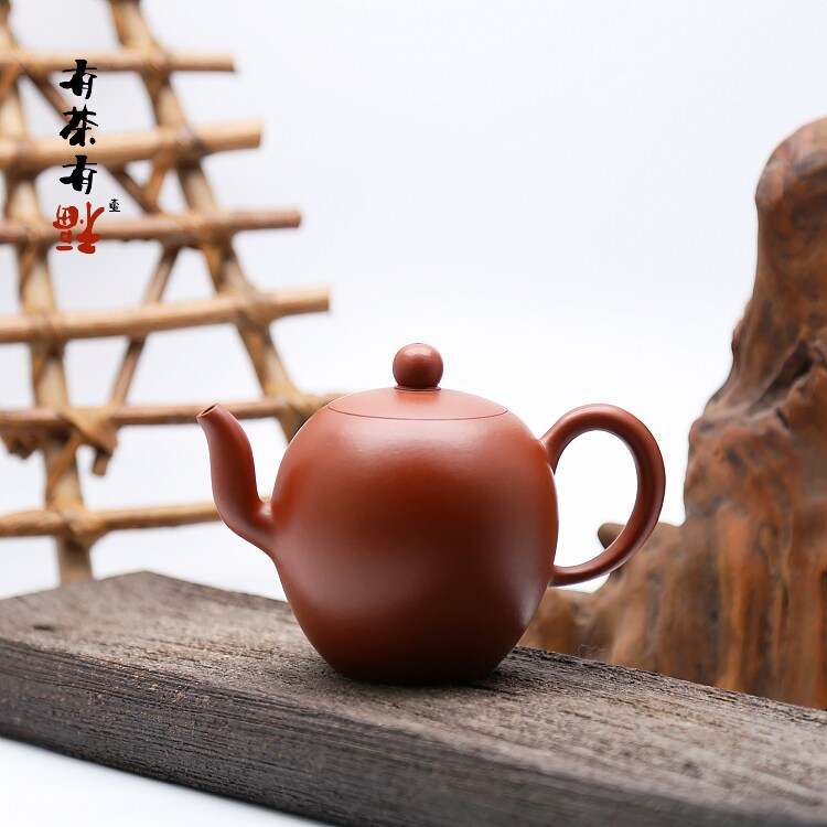 谢华大师明德园出品一泡手工潮州手拉壶独家朱泥茶壶
