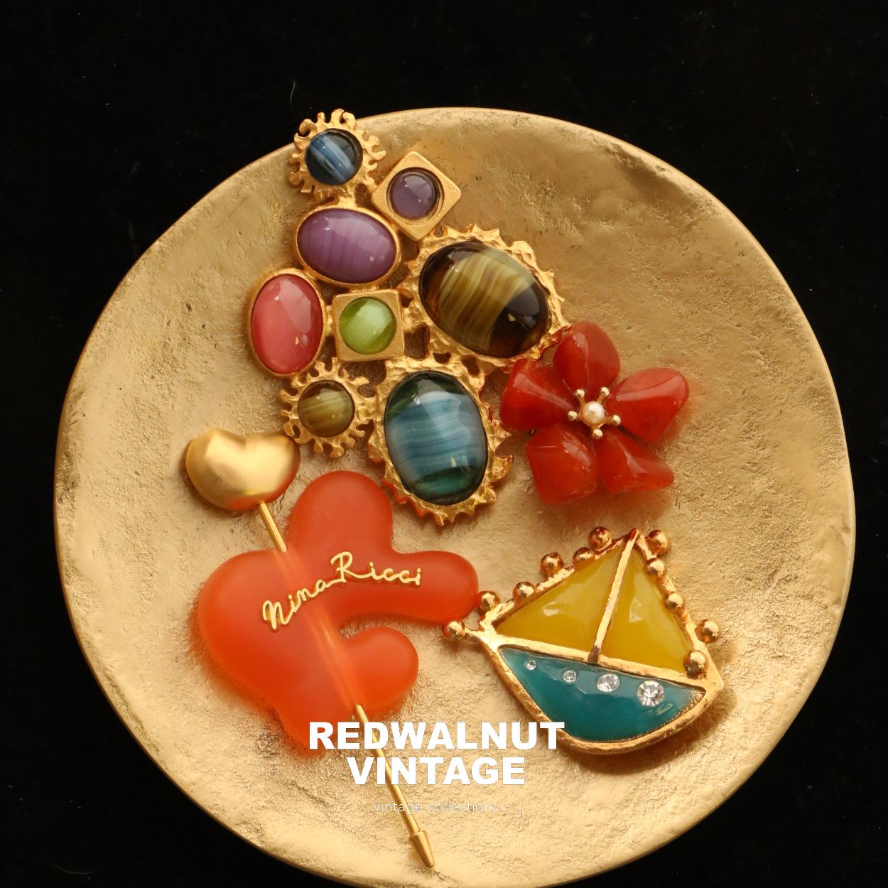 法国大牌孤品vintage首饰欧洲美国古董珠宝琉璃胸针