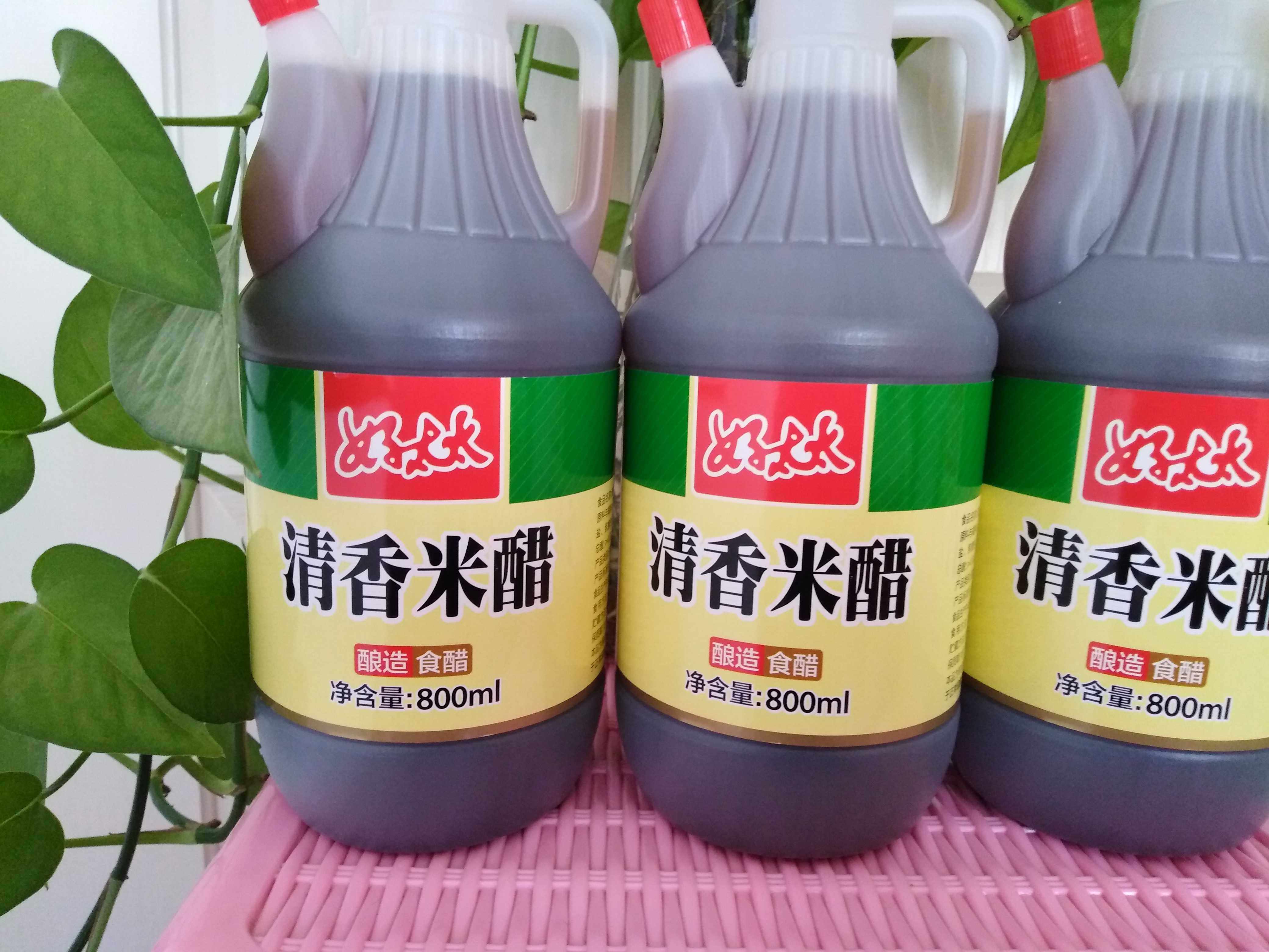 山东特产好太太清香米醋800毫升3桶酿造泡蒜黑豆酱油