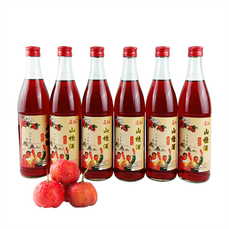 山楂500ml6东北特产80年代老山酒老味道女士5度干红静态葡萄酒