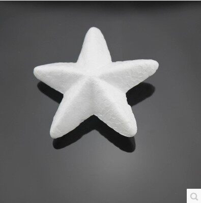 包邮五角星泡沫模型白色保丽龙五角星型实心diy手工彩绘星星