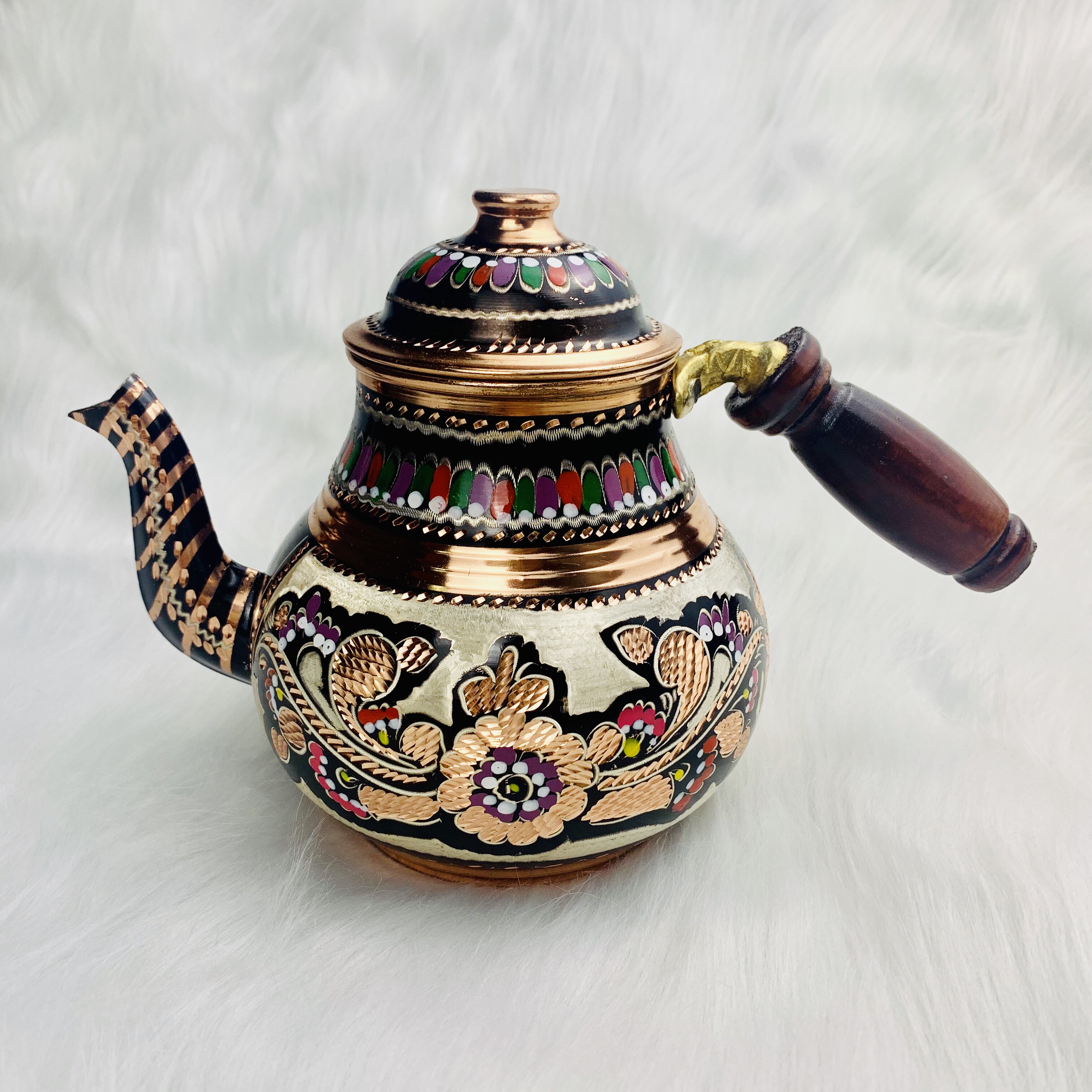 包邮珐琅杯子茶杯茶壶推荐原装进口手工土耳其套装茶壶