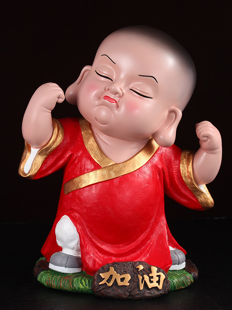 佛像供奉弥勒佛家家用玄关财神小和尚泥人泥塑泥人