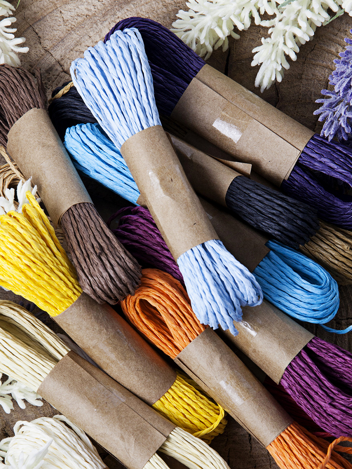 案头手礼彩色麻绳装饰品绳子包装礼物配手工diy编织拉菲草绳纸绳