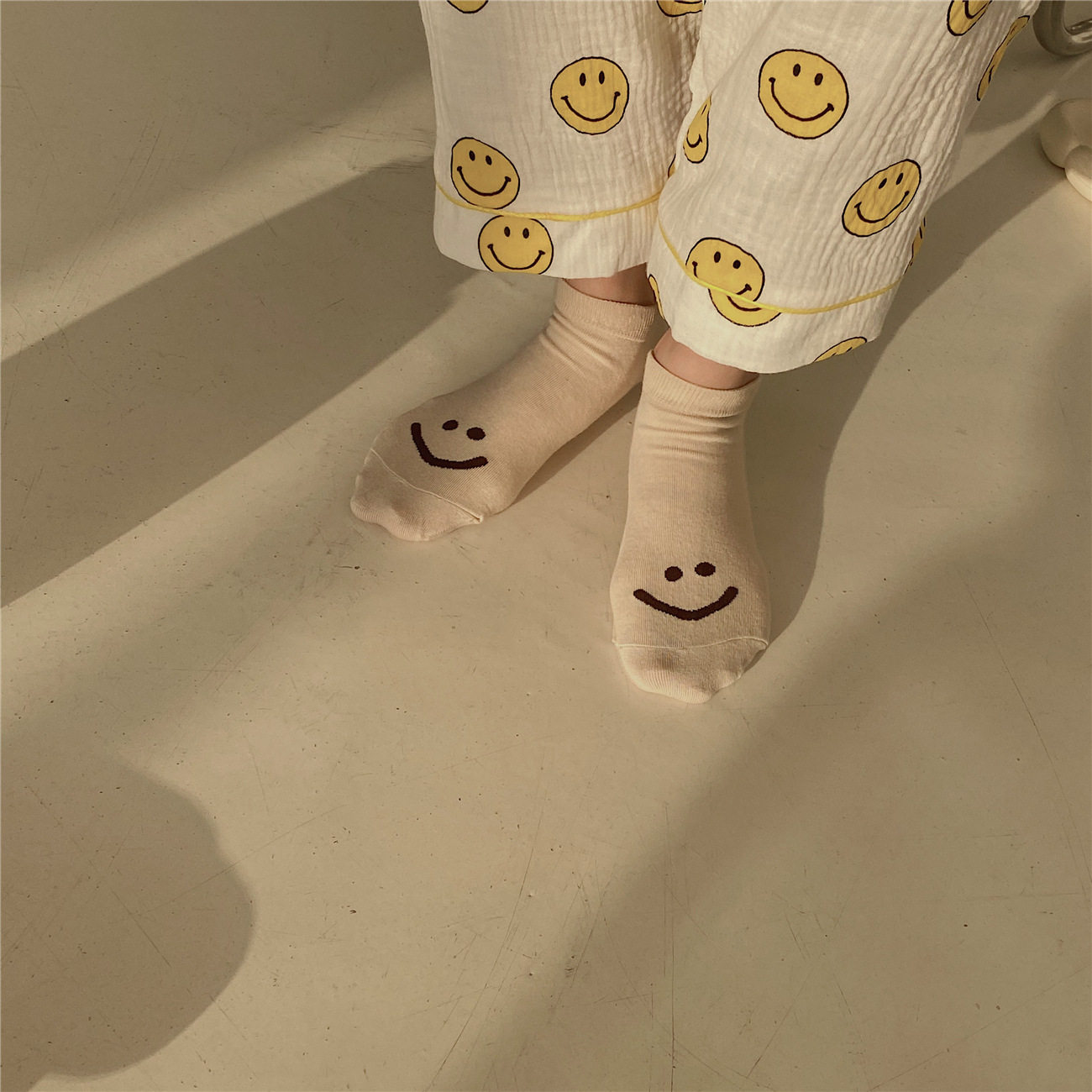 可爱笑脸袜子女春夏季ins潮日网红短袜短袜