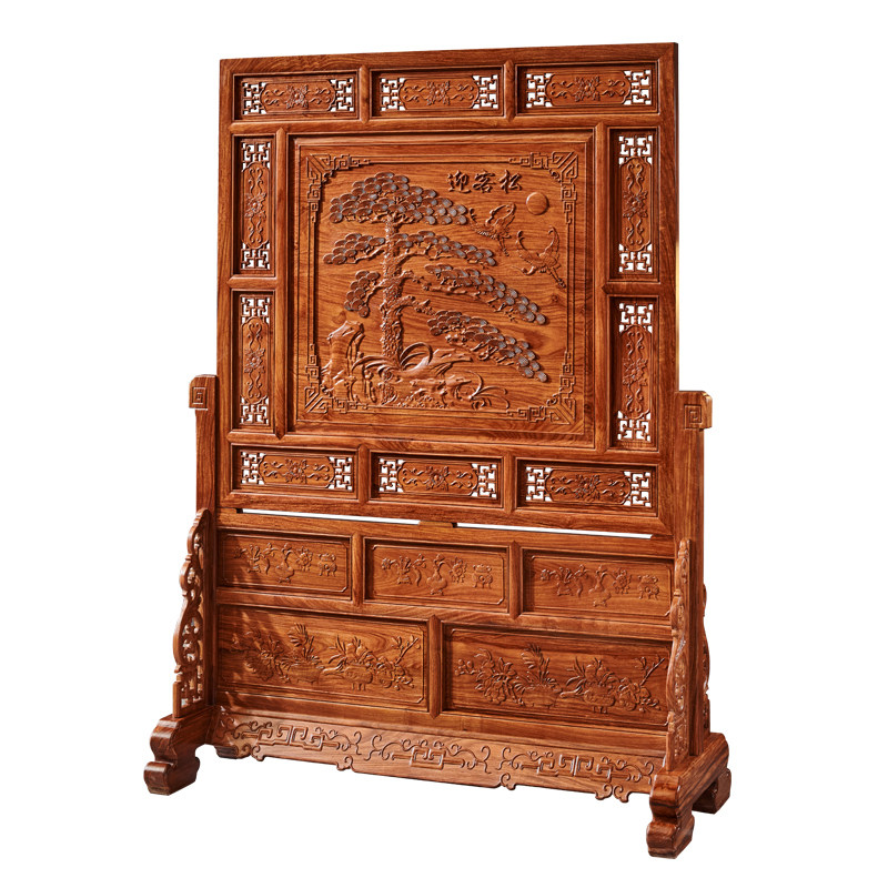 古味居刺猬紫檀花梨红木屏风隔断中式实木插屏插屏