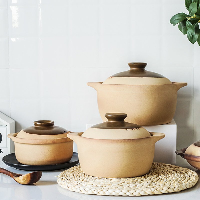 沙锅煲汤炖锅家用老式陶土传统明火耐高温砂锅小号燃气煤气灶专用