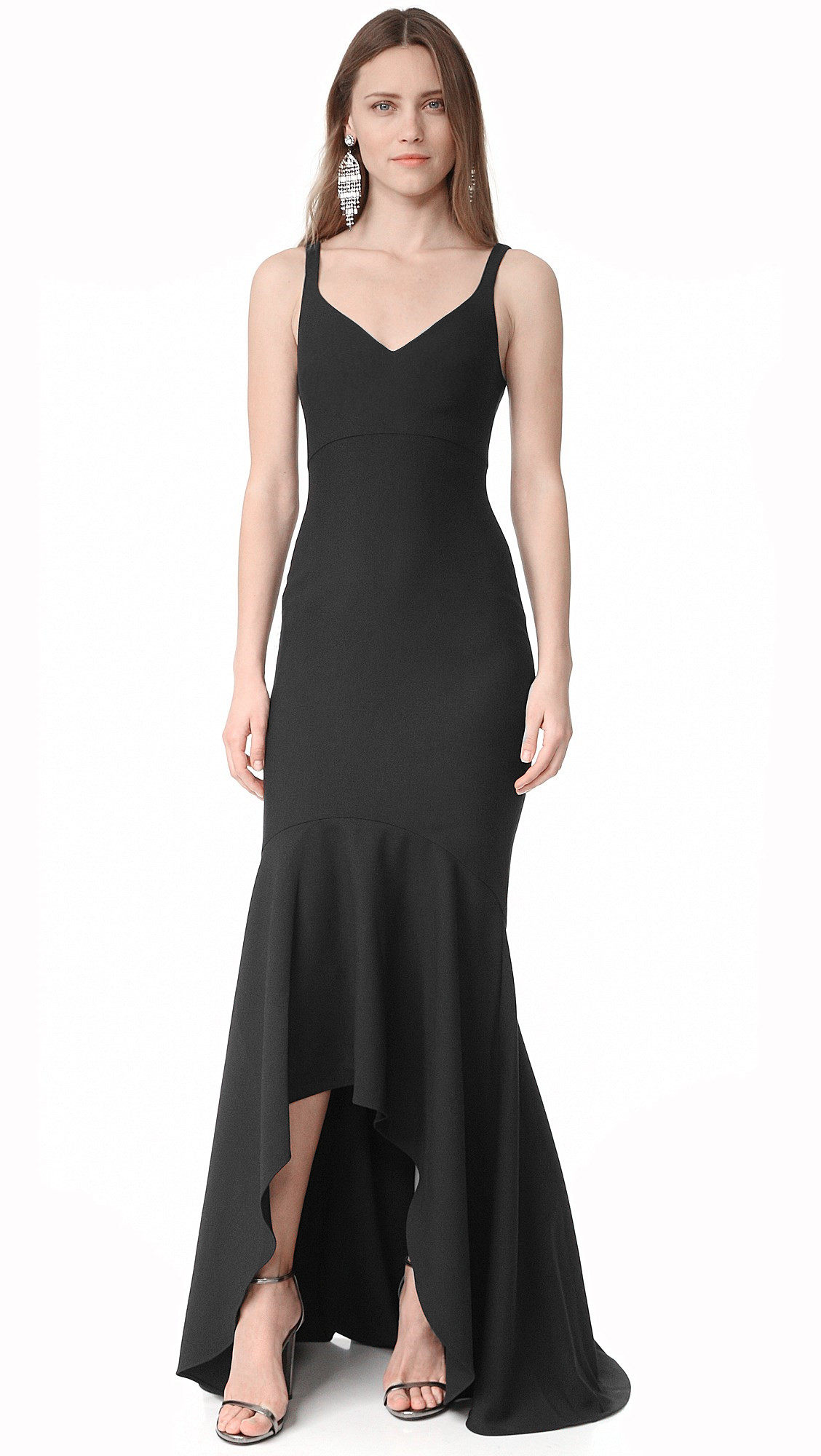 2021春夏欧美大码女装长款连衣裙吊带露背包臀鱼尾长裙礼服拖地裙