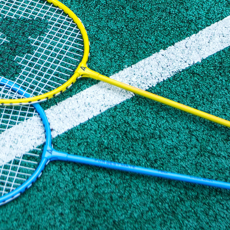 得力安格耐特f2101健身学校羽毛球拍双拍进攻型小学生2支装羽毛球拍