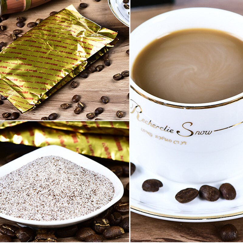 云南德宏咖啡130gx4谷伽小粒速溶三合一咖啡粉冲调速溶咖啡