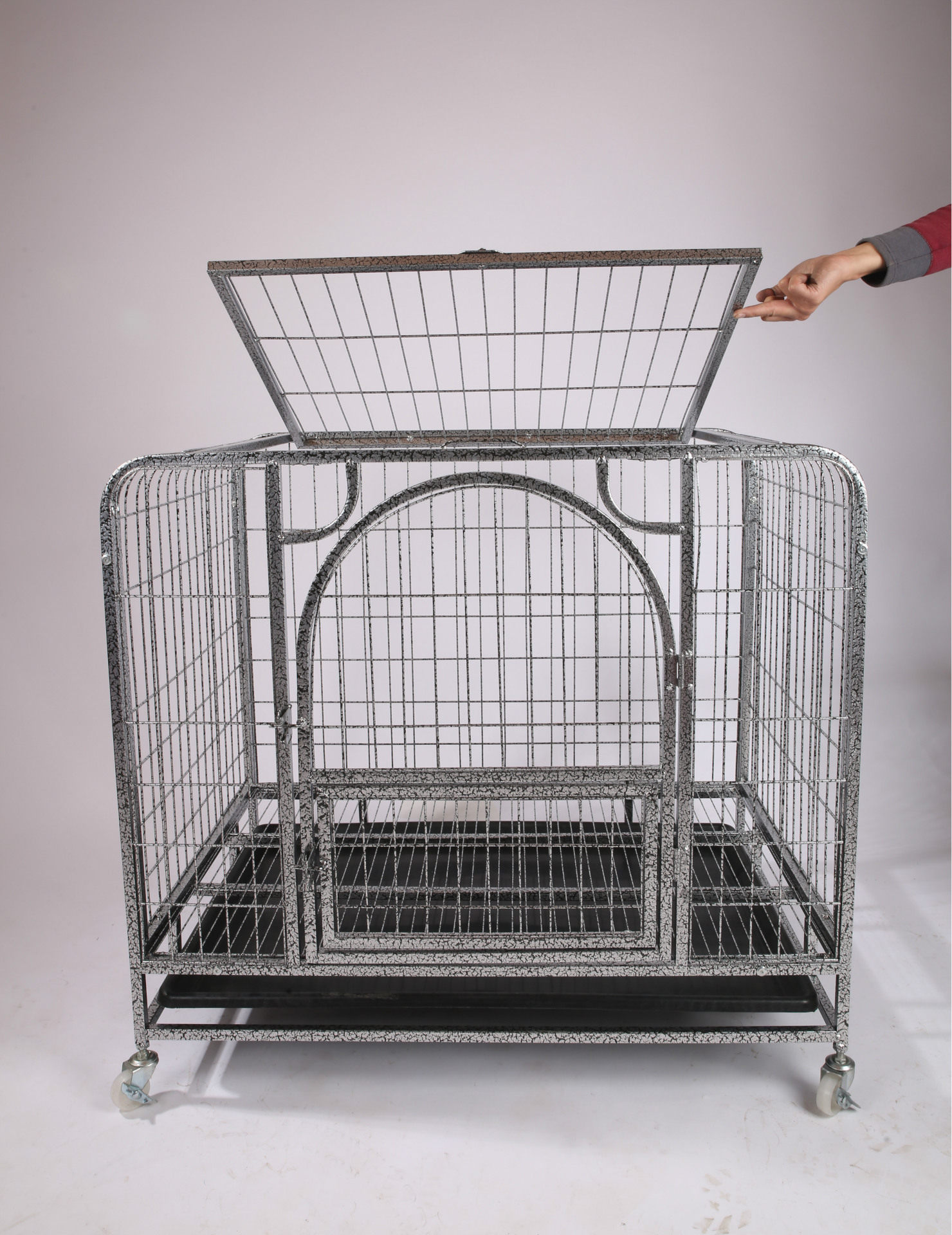 新疆弧型角钢方管加粗加重狗笼犬笼金毛萨摩笼子