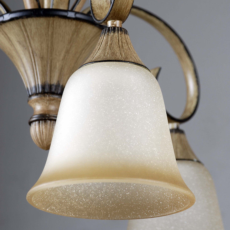 美式乡村田园风格卧室玻璃吊灯灯头朝下书房餐厅餐桌三头复古出口