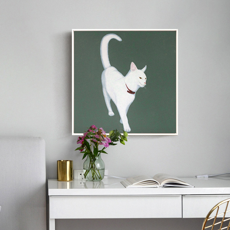 之恋北欧动物卡通卡通猫猫咪装饰画玄关挂画样板房现代装饰画