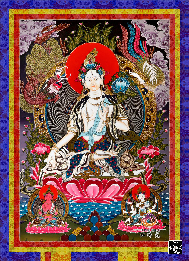 密宗新款中式唐卡白度母十字绣尼泊尔z23新品精准十字绣套件