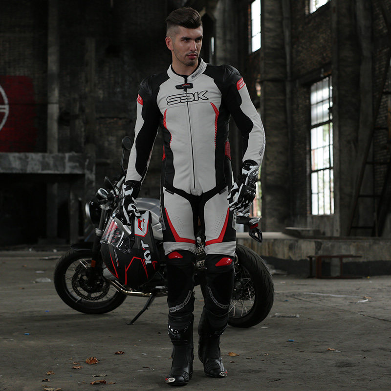 sbk连体皮衣摩托车骑行服机车皮衣男女四季赛车服套装赛道防摔衣