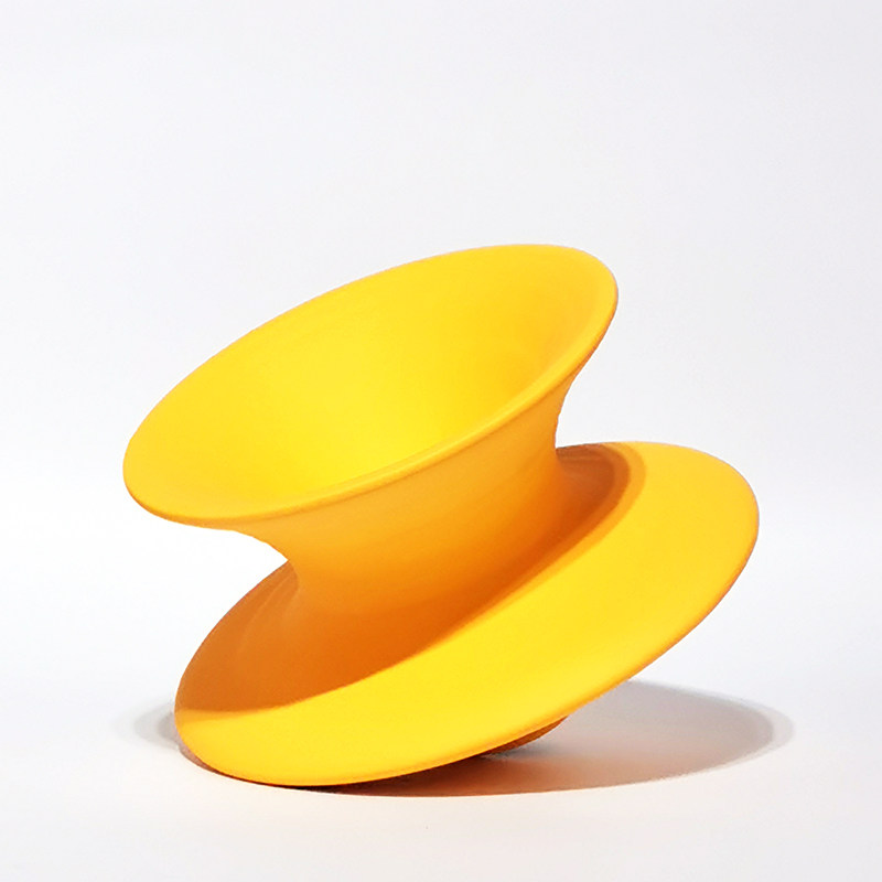 现代简约颗粒质感陀螺摆件样板书房售楼处创意陶瓷摆件