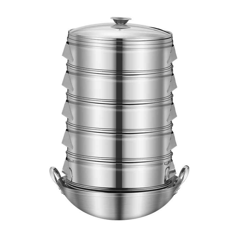 不锈钢蒸笼家用蒸锅大号笼屉商用包子5070cm大容量蒸格