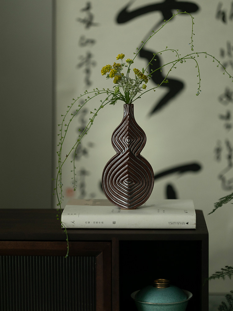云汀花器葫芦芦花中式茶道日常花插壶瓶新式花瓶