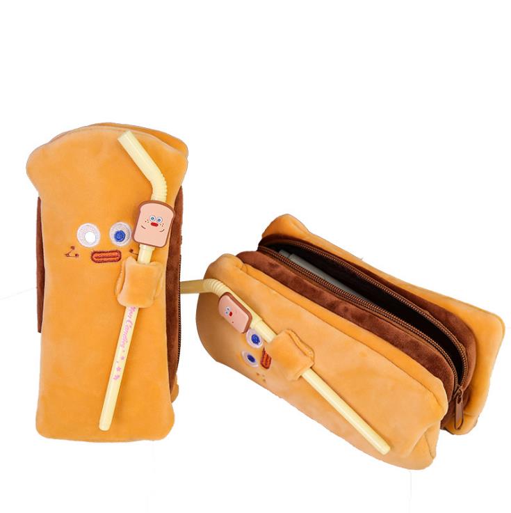 网红个性搞怪笔创意吐司面包大容量铅笔小学生文具盒笔袋