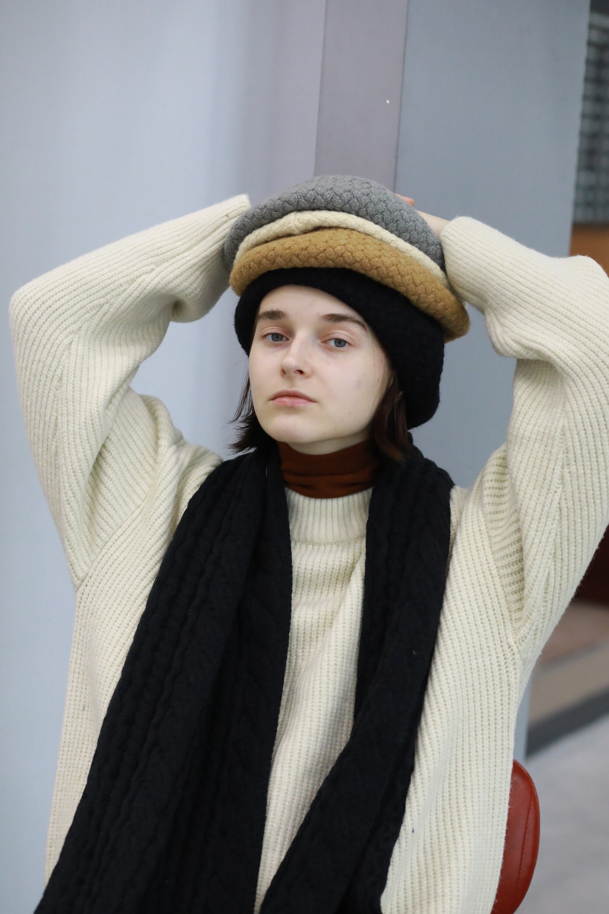 白鲸公园2020秋冬新款麻花贝雷帽纯色复古休闲帽子