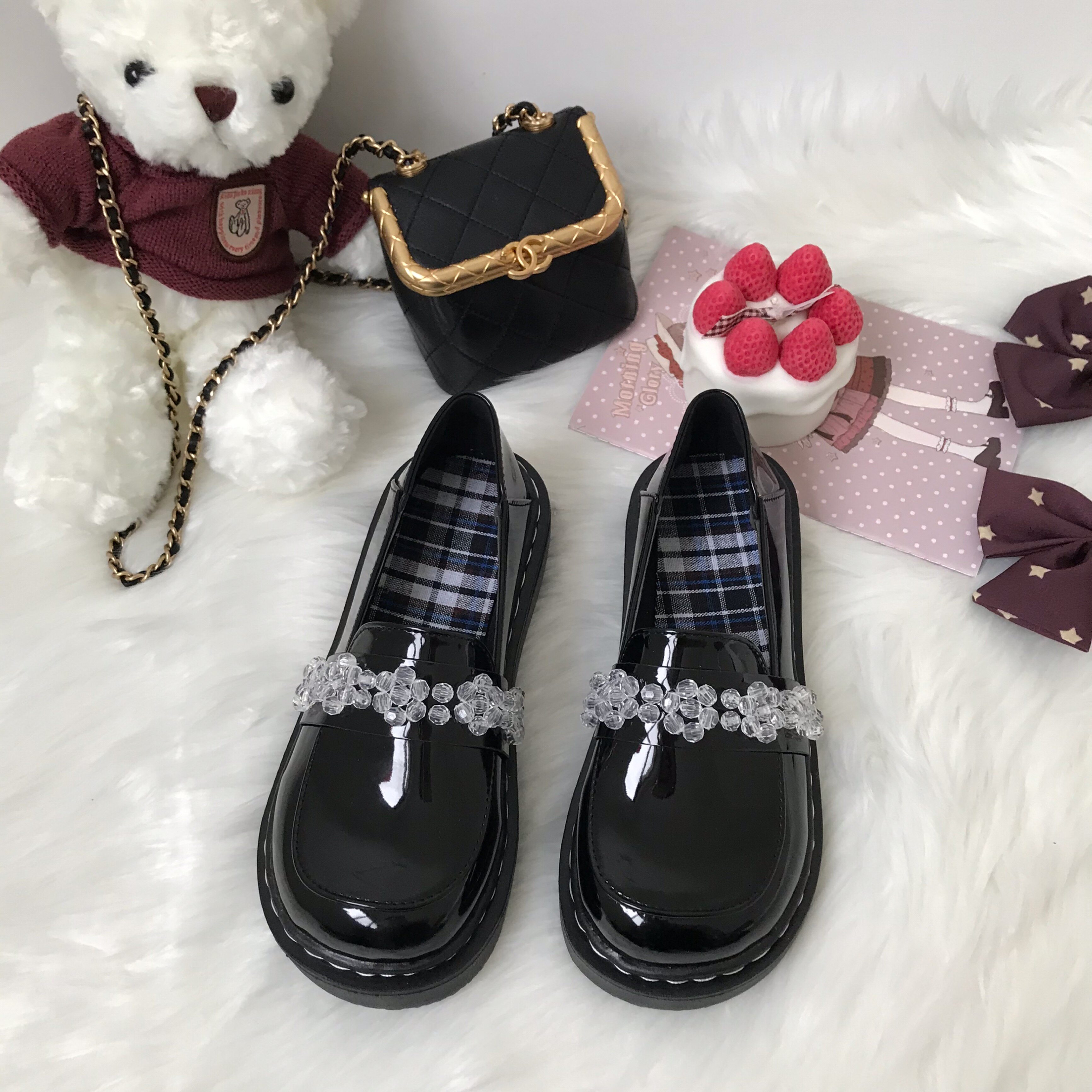 日系鞋子单鞋子圆头可爱玛丽珍jk脚蹬一脚复古单鞋