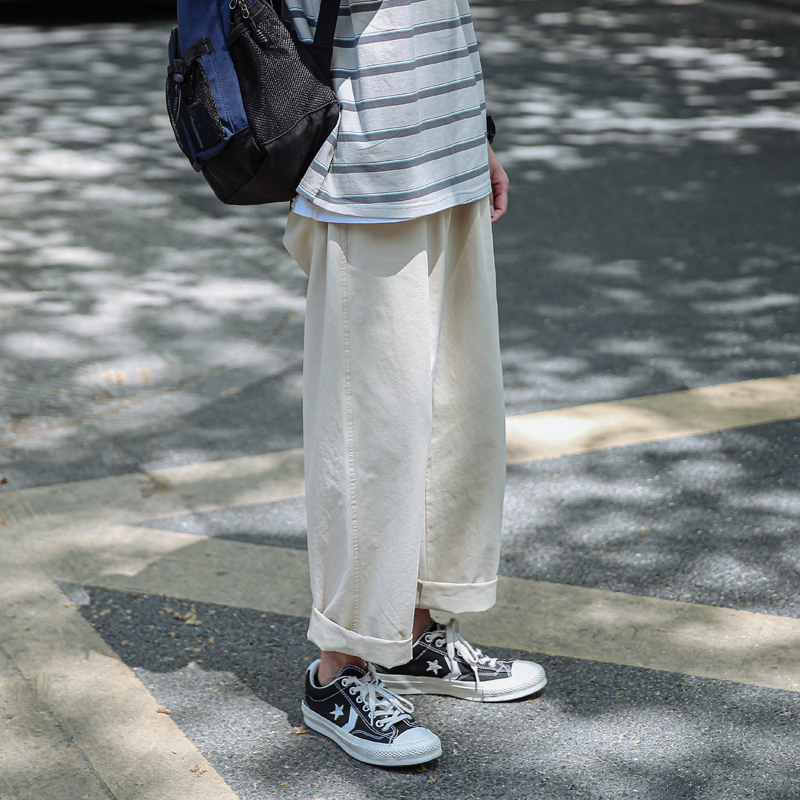春秋款直筒裤男士休闲裤潮流阔腿裤子日系潮牌哈伦工装裤宽松长裤